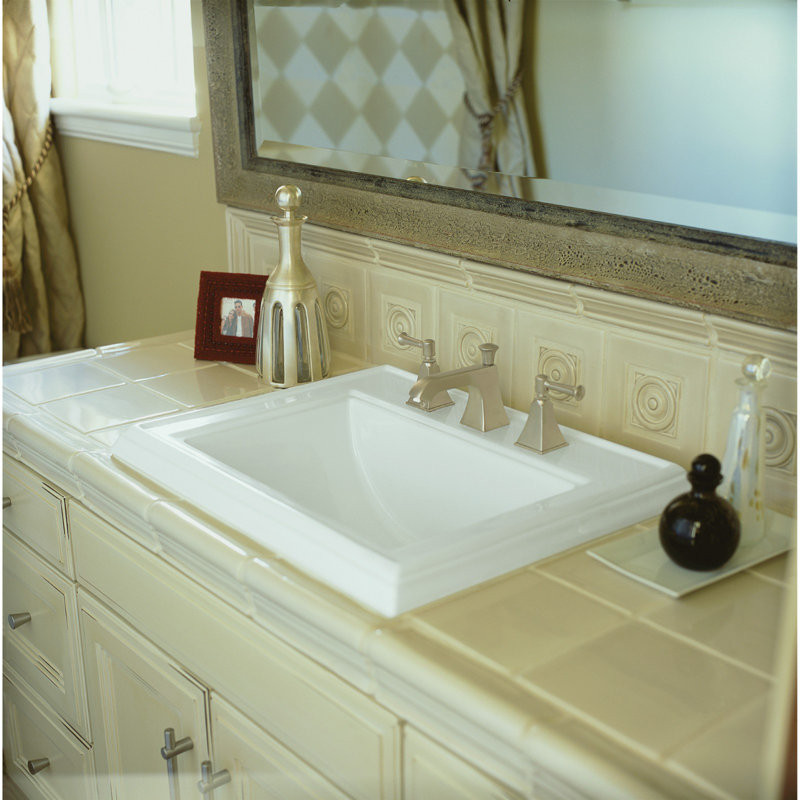 Kohler Memoirs® Ceramic Rectangular Drop-In Bathroom Sink with Overflow ...